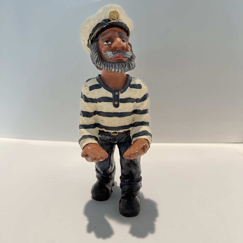Sailor Captain Liquor Wine Bottle Holder‎ Nautical Male Bearded Man Ceramic